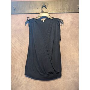 Maurices black faux wrap sleeveless top large